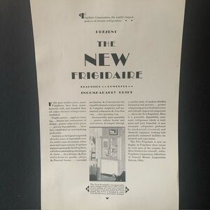 Vintage 1928 Frigidaire Incomparably Quiet Ad Advertisement